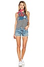 view 4 of 4 USA Tie Front Muscle Tee in Streaky Grey