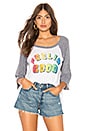 view 1 of 4 Feelin Good Baseball Tee in White & Streaky Grey