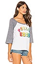 view 2 of 4 Feelin Good Baseball Tee in White & Streaky Grey