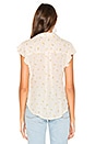 view 4 of 5 Flutter Sleeve Button Down Shirttail Blouse in Rosette
