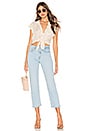 view 5 of 5 Flutter Sleeve Button Down Shirttail Blouse in Rosette