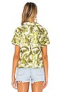 view 3 of 4 Rolled Tie Front Button Down in Palm Print