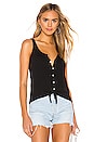 view 1 of 4 Button Down Tie Front Tank in True Black