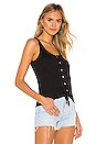 view 2 of 4 Button Down Tie Front Tank in True Black