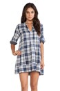 view 1 of 5 Regina Plaid Tunic Dress in Blue