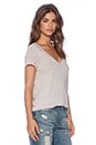 view 2 of 3 Bijou V Neck Linen Tee in Oat