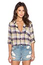 view 1 of 5 Jay Button Up Top in Golden Olive Multi Plaid