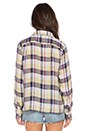 view 3 of 5 Jay Button Up Top in Golden Olive Multi Plaid