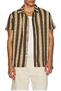 view 3 of 4 Mendoza Resort Shirt in Black & Brown Stripe