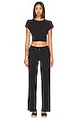 view 4 of 4 The Cropped Baby Tee in Black Pointelle