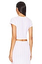 view 3 of 4 The Cropped Baby Tee in White Pointelle