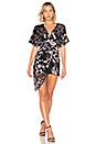 view 1 of 3 MINI VESTIDO DE MANGA CORTA LAOS in Black Blossom Print