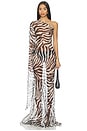 view 1 of 5 ПЛАТЬЕ ZEBRA PRINT MAXI in Black & White