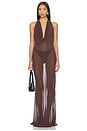 view 2 of 3 Halterneck Maxi Dress in Dark Brown