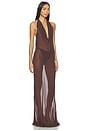 view 3 of 3 Halterneck Maxi Dress in Dark Brown