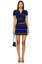 view 5 of 6 Spikey Gradient Mini Skirt in Electric Blue, Brown, & Mint
