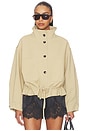 view 1 of 5 Drawstring Short Trench Coat in Khaki
