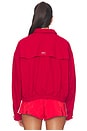 view 4 of 5 Cotton Mouldable Collar Casual Jacket in Red