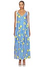 view 1 of 5 ROBE MAXI ELYSE in Blue & White
