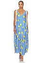 view 4 of 5 ROBE MAXI ELYSE in Blue & White