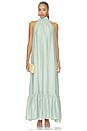 view 1 of 3 ROBE MAXI ISALINE  in Sage Green