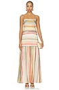 view 1 of 3 ROBE MAXI ZALA  in Beige Brown Multi