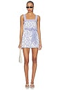 view 1 of 3 Claude Mini Playsuit in Blue & White
