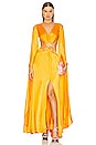view 1 of 3 Jasmin Gown in Marigold Air Satin
