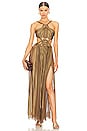 view 1 of 4 VESTIDO LARGO HALTER ALEXA in Gold