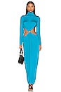 view 4 of 4 VESTIDO LARGO GENEVIEVE in Cyan