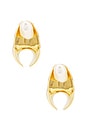 view 3 of 3 Shira Earring in Shiny Brass