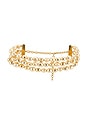 view 1 of 2 ЧОКЕР NORA in Gold Foil Wood