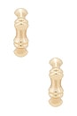 view 3 of 3 Bambu Hoop Earrings in Brushed Brass