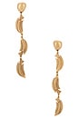 view 1 of 2 PENDIENTES LARGOS NEEMO in Antique Brass