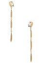 view 2 of 2 PENDIENTES LARGOS NEEMO in Antique Brass