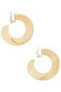 view 2 of 3 PENDIENTES DE ARO REN in Brushed Brass