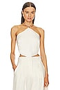view 2 of 5 OLIVINE トップ in Off White Stretch Viscose Linen