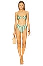 view 4 of 4 Oswin Bikini Bottom in Calla Lily Painted Stripe