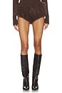 view 1 of 6 Faux Fur Micro Short in Chestnut