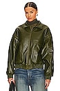 view 2 of 5 Peridot Lviv Faux Leather Bomber in Green