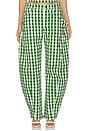 view 1 of 6 Barrel Pant in Gingham Green