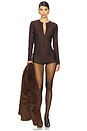 view 1 of 5 Good Girl Romper in Brown