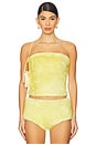 view 1 of 4 Power Faux Fur Bandeau Top in Limelight