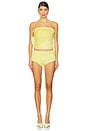 view 4 of 4 Power Faux Fur Bandeau Top in Limelight