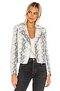 view 1 of 5 Beatrix Snake Moto Jacket in White