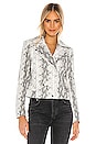view 2 of 5 Beatrix Snake Moto Jacket in White