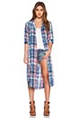 view 1 of 5 ROBE CHEMISE À CARREAUX THE LONG SHIRT DRESS in Mericana Plaid