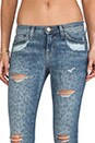 view 4 of 7 The Stiletto in Denim Leopard Destroyed