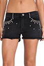 view 4 of 7 The Boyfriend Short in Black in Black with Studs