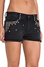 view 5 of 7 The Boyfriend Short in Black in Black with Studs